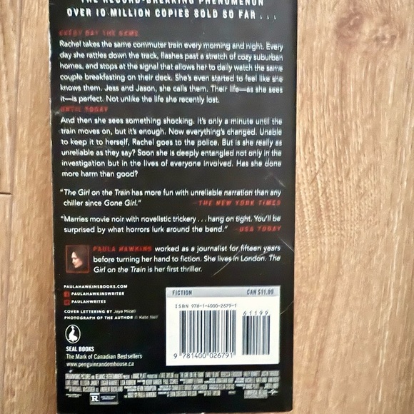 5/$20 - BOOK - The Girl on the Train by Paula Hawkins - Picture 3 of 3